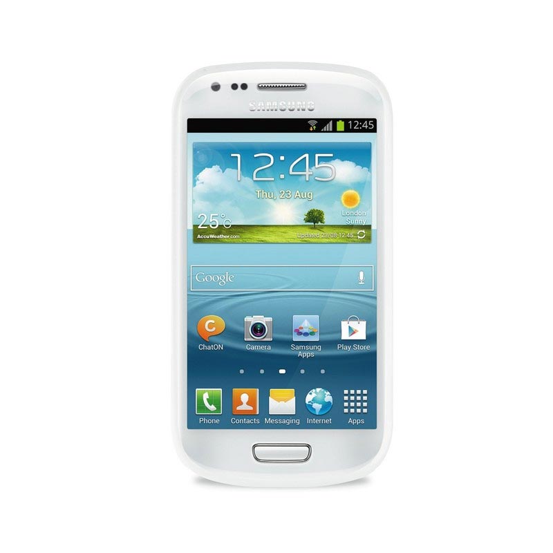 Raar Keuze Detector Samsung Galaxy S3 Mini i8190 Puro Plasma Klik-aan Cover - Wit