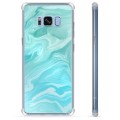 Samsung Galaxy S8+ Hybrid Case - Blauw Marmer