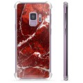 Samsung Galaxy S9 Hybrid Hoesje - Rood Marmer