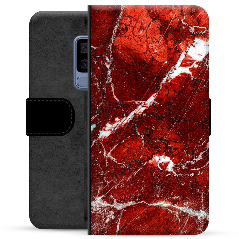 Samsung Galaxy S9+ Premium Wallet Hoesje - Rood Marmer