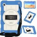 Samsung Galaxy Tab A9 Heavy Duty 360 Cover met Polsbandje - Luchtblauw