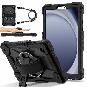 Samsung Galaxy Tab A11 Heavy Duty 360 Cover met Polsbandje - Zwart