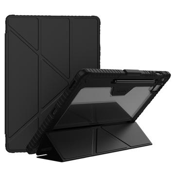Samsung Galaxy Tab S10 FE+ Nillkin Bumper Smart Folio Hoesje - Zwart / Doorzichtig