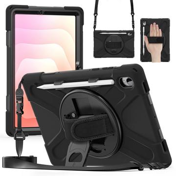 Samsung Galaxy Tab S11 Heavy Duty 360 Cover met Polsbandje - Zwart