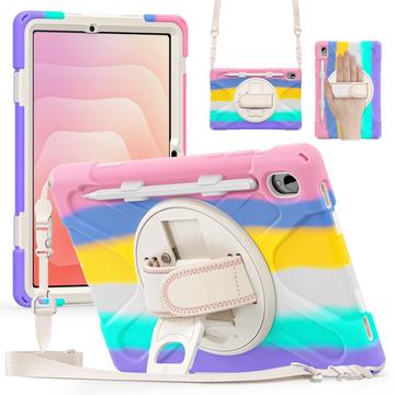 Samsung Galaxy Tab S11 Heavy Duty 360 Hoesje met Polsbandje - Kleurrijke