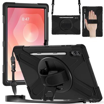 Samsung Galaxy Tab S11 Ultra Heavy Duty 360 Cover met Polsbandje - Zwart