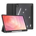 Samsung Galaxy Tab S12+ Dux Ducis Toby Tri-Fold Smart Folio Hoesje - Zwart