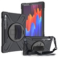 Samsung Galaxy Tab S7 Heavy Duty 360 Cover met Polsbandje - Zwart