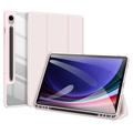 Samsung Galaxy Tab S10 FE/S9 FE Dux Ducis Toby Tri-Fold Smart Folio Hoesje - Lichtroze