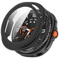 Samsung Galaxy Watch8 Classic Plastic Hoesje met Glazen Screenprotector - 46mm - Zwart