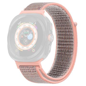 Samsung Galaxy Watch Ultra Nylon Bandje met Klittenbandsluiting - 47mm - Roze