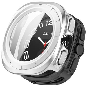 Samsung Galaxy Watch Ultra Plastic Hoesje met Glazen Screenprotector - 47mm - Zilver