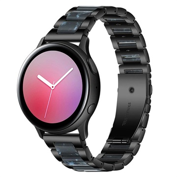 Samsung Galaxy Watch4/Watch4 Classic/Watch5/Watch6 Roestvrij Stalen Riem - Donkerblauw / Zwart