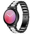 Samsung Galaxy Watch4/Watch4 Classic/Watch5/Watch6 Roestvrij Stalen Riem - Parel Grijs / Zwart