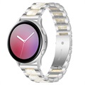 Samsung Galaxy Watch4/Watch4 Classic/Watch5/Watch6/Watch FE/Watch7 Roestvrij Stalen Riem - Parel Wit / Zilver