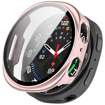 Samsung Galaxy Watch8 Plastic Hoesje met Glazen Screenprotector - 40mm - Roze