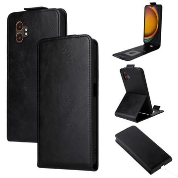 Samsung Galaxy XCover7 Pro Verticale Flip Hoesje met standaard - Zwart
