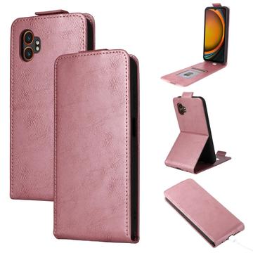 Samsung Galaxy XCover7 Pro Verticale Flip Hoesje met standaard - Roségoud