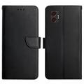 Samsung Galaxy XCover7 Pro Leren Wallet Hoesje met Statief - Zwart