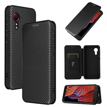 Samsung Galaxy Xcover 5 Flip Cover - Koolstofvezel - Zwart