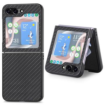 Samsung Galaxy Z Flip5 Hybrid Hoesje - Koolstofvezel - Zwart