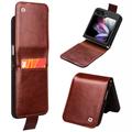 Samsung Galaxy Z Flip5 Qialino Classic Wallet Leren Hoesje - Donkerbruin
