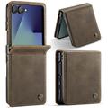 Samsung Galaxy Z Flip7 Caseme 033 Kalf textuur portemonnee hoesje met RFID-blokkering