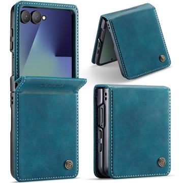 Samsung Galaxy Z Flip7 Caseme 033 Kalf textuur portemonnee hoesje met RFID-blokkering - Groen