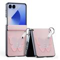 Samsung Galaxy Z Flip7 Dux Ducis Luvy Hoesje met Vingerring/Handband - Licht Roze / Vlinder