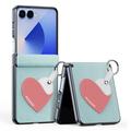 Samsung Galaxy Z Flip7 Dux Ducis Luvy Hoesje met Vingerring/Handband - Hemelsblauw / Hart