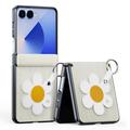 Samsung Galaxy Z Flip7 Dux Ducis Luvy hoesje met Vingerring/Handriem - Wit / Ster