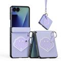 Samsung Galaxy Z Flip8 Dux Ducis Luvy Hoesje met Vingerring/Handband - Paars / Schelp