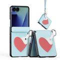 Samsung Galaxy Z Flip8 Dux Ducis Luvy Hoesje met Vingerring/Handband - Hemelsblauw / Hart