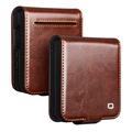 Samsung Galaxy Z Flip8 Qialino Classic Wallet Leren Hoesje - Donkerbruin