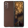 Hybrid Hoesje voor de Samsung Galaxy Z Fold2 5G  - Koolstofvezel - Bruin