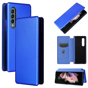 Samsung Galaxy Z Fold3 5G Flip Cover - Koolstofvezel - Blauw