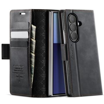 Samsung Galaxy Z Fold7 Caseme 033 Kalf textuur portemonnee hoesje met RFID-blokkering - Zwart