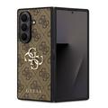 Samsung Galaxy Z Fold7 Guess 4G Big Metal Logo Hybride Hoesje - Bruin