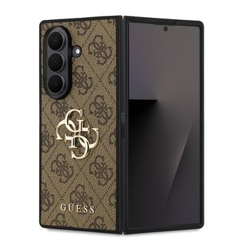 Samsung Galaxy Z Fold7 Guess 4G Big Metal Logo Hybride Hoesje - Bruin