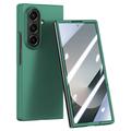 Samsung Galaxy Z Fold7 Kunststof hoesje met buitenste gehard glazen schermbeschermer - donkergroen
