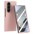 Samsung Galaxy Z Fold7 Kunststof hoesje met buitenste gehard glazen schermbeschermer - Roze