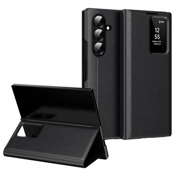 Samsung Galaxy Z Fold7 Smart Clear View Flip Hoesje met kaartsleuf - Zwart