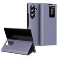 Samsung Galaxy Z Fold7 Smart Clear View Flip Hoesje met kaartsleuf - Grijs Paars