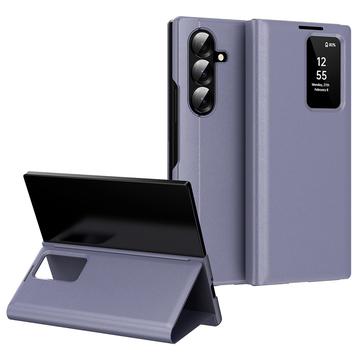 Samsung Galaxy Z Fold7 Smart Clear View Flip Hoesje met kaartsleuf - Grijs Paars