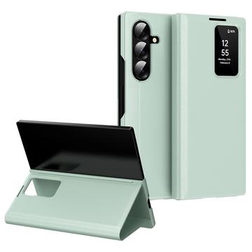 Samsung Galaxy Z Fold7 Smart Clear View Flip Case met kaartsleuf - Lichtgroen