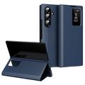 Samsung Galaxy Z Fold7 Smart Clear View Flip Hoesje met kaartsleuf - Saffier
