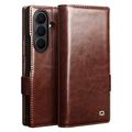 Samsung Galaxy Z Fold8 Ultra Qialino Classic Wallet Leren Hoesje - Donkerbruin
