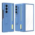 Samsung Galaxy Z TriFold Kickstand hoesje met gehard glazen schermbeschermer en stylus pen - Hemelsblauw