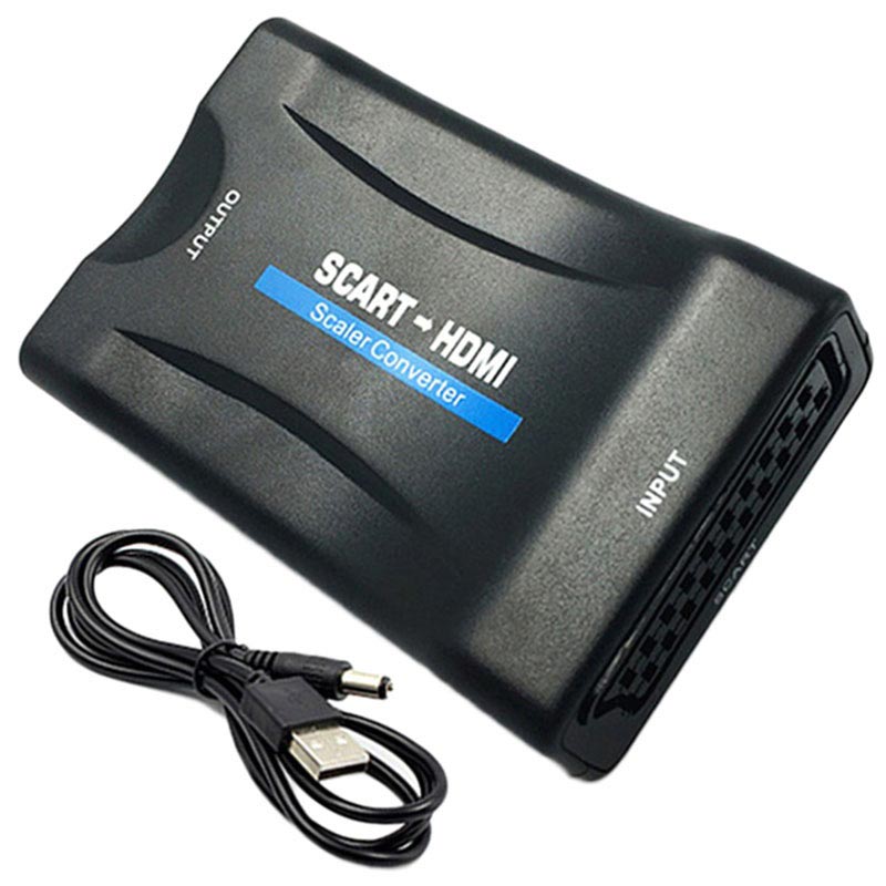 Scart / HDMI 1080p Adapter met USB Kabel