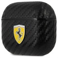 Scuderia Ferrari Carbon AirPods 3 Hoesje met Sleutelhanger - Zwart